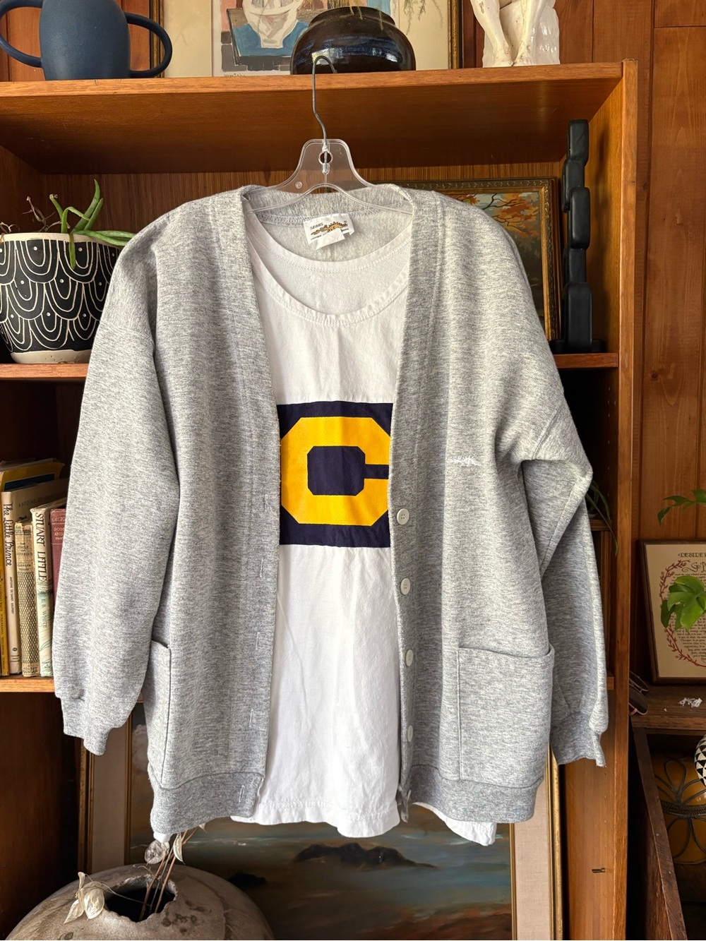 Grandpa Core Vintage Oversize Sears Heather Grey Cardigan M